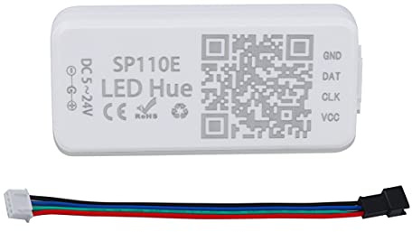 Confezione da 1 controller LED Sp110e per strisce LED Ws2812b Ws2811 Sk6812RGBW | WS2812B WS2811 Controller LED indirizzabile Bluetooth App Telecomando Wireless per Striscia Pixel LED RGB programmabile