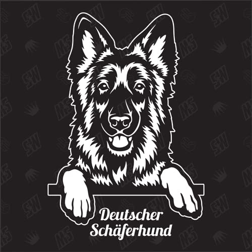 Deutscher Schäferhund Version 6 - Sticker, Aufkleber, Hundeaufkleber, Autoaufkleber, Hund, Auto, Hunderassen, Mischling, Mix, Tiere, Haustier (AUCH MIT Wunschname MÖGLICH)