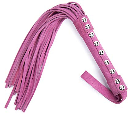 Canarea Unisex Peitsche sex sm Flogger Erotik Echt Leder Gerte Spanking Paddel Sex Sexspielzeug für Paare SM RollenSpiele-54 CM (Pink)