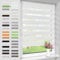 Deswell Store Enrouleur Jour Nuit sans Perçage, Tamisant pour Fenêtre ou Porte, Installation Facile avec Clips, 90 x 220 cm (Largeur du Tissu 86 cm), Blanc