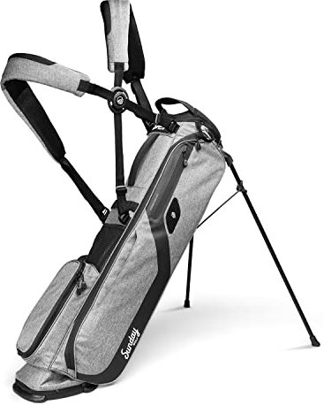 Sunday Golf EL Camino Golftasche von - Leichte Standtasche mit doppeltem Gurt - Einfach zu tragen - Passend für einen kompletten Schlägersatz. Perfekt für Wanderer, Golfwagen (Grau meliert)