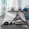 Tomifine Bettwäsche Set Eiffelturm 135x200cm Gedruckt Bettbezug Paris Romance Paris Betten Set Frankreich Style 1 Bettbezug + 2 Kissenbezug, 100% Mikrofaser