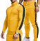 TEZO Herren Casual Active Trainingsanzüge Full Zip Sport Jogging Anzüge Sets Athletic Running 2 Piece Sweatsuits mit Reißverschlusstaschen, Gelb/Schwarz, Large