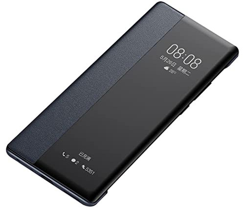 zhouye Hülle für Samsung Galaxy S22/S22 Plus/S22 Ultra 5G, Clear View Schutzhülle Ultra Slim Case Cover Etui Tasche mit Standfunktion 360 Grad Schutz Book Klapp Style,Schwarz,s22 Ultra 6.8''