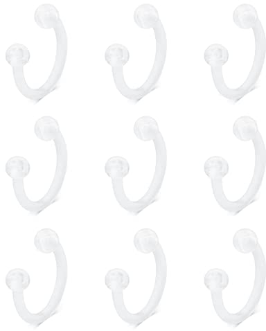 Briana Williams 16G Plastic Horseshoe Piercing Bioflex Circular Barbell Clear Lip Rings Nose Septum Eyebrow Piercing Jewelry 6/8/10/12mm