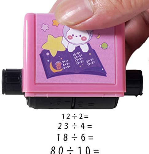 eeoo Roller Digitaler Lehrstempel – Selbstfärbender, wiederverwendbarer Berechnungs-Mathe-Stempel Addition, Subtraktion, Multiplikation, Division für Vorschulkindergarten