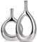 Silberne Vase, glänzende Ellipse, kleine Vasen, moderne minimalistische silberne Vasen, dekorativ, Heimdekoration, Keramikvasen-Set, ideale Regaldekoration, Kaminsims, Eingangsbereich