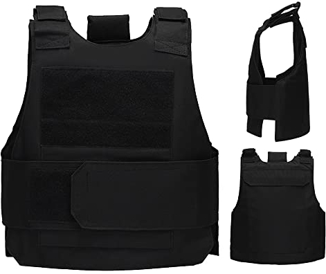mizikuu Gilet Tactique, Veste Porte Plaque Ajustable Militaire Uniforme Veste de Combat pour Chasse Randonnée Armée, Police, D'extérieur