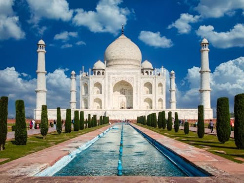 Acryl-Bild 40 x 30 cm: Schöner Palast des Taj Mahal, Agra, Indien. (181427491)