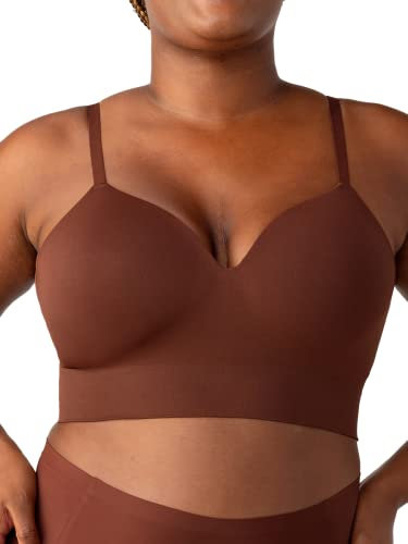 SHAPERMINT Bra for Women | Supportive Comfortable Seamless Wireless Bras with Adjustable Convertible Straps, Chocolate, XXL