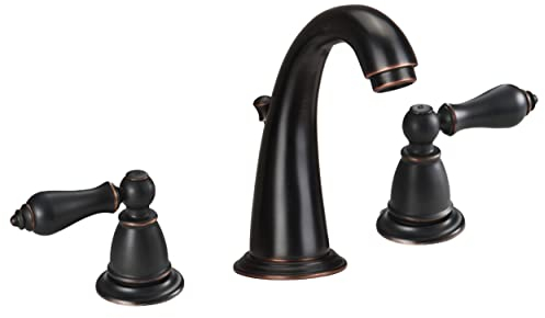 Derengge F-9301-ORB Zwei-Griff-20,3 cm breiter Bahtoom-Spültischarmatur mit Ablaufmontage, erfüllt cUPC NSF 61-9 AB1953, Ölreib-Bronze-Finish