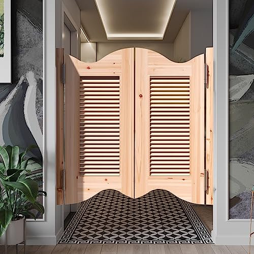 Saloon en Bois Style Western, Porte Battante Intérieure de Séparation pour Bar, Couloirs, Escalier, Salle de Bain, Cuisine, Chambre, Balcon (W100xH90cm)