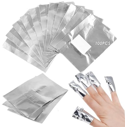 100pcs Nail Foil Aluminium Wraps Wraps Remove Nail,with Lint-Free Cotton Pads for Fast & Gentle Soak Off,Simple-Fast-Gentle Very Simple and Easy to Use