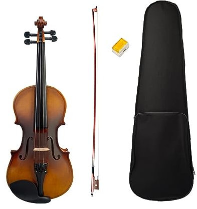 Anfänger Geige 4/4-1/8 Mattes Ahorn-Akustik-Violine-Set Mit Violinbogen-Brücke, Leinenetui Für Anfänger (Color : 1-8)