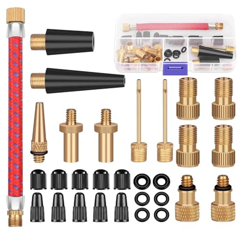 MEMOFYND Set di 30 adattatori per valvole della bicicletta, accessori per bicicletta, valvola per auto, tutti gli adattatori per valvole per bicicletta, adattatore per valvola, pompa di alimentazione,
