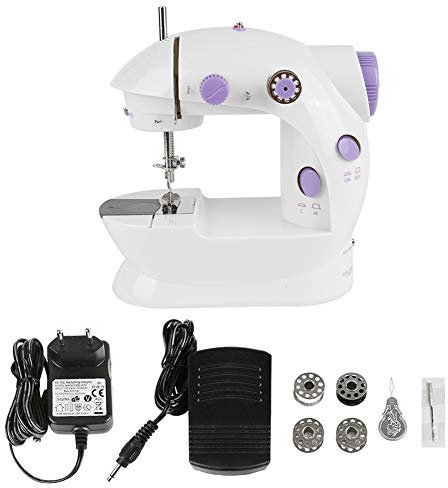 Machine à Coudre Portable avec 2 Vitesses et 12 Points-Mini Machine à Coudre avec Pédale, Aiguille de Rechange, Coupe-fil et Lampe de Travail, Machine à coudre pour débutants (202)