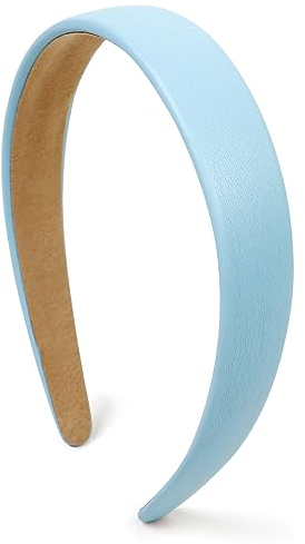 Ruzister® Bandeau bleu clair pour femme - Bandeau en cuir synthétique pour femme et fille - En plastique dur - Couleur unie