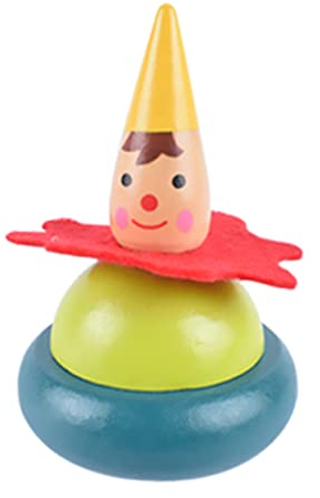 Abaodam 2er Set Handgemalte Bunte Clown Kreisel Farbige Holzspielzeuge Für Kreatives Zur Der Motorik Und Intelligenz Im Kindergarten Perfekt Als Für Kleine