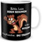 TRIOSK Tasse Eichhörnchen mit Spruch lustig Lass Hirn Regnen Geschenk Spaßtasse für Arbeit Büro Männer Frauen Freunde Kollegen Schwarz, Keramik 300ml