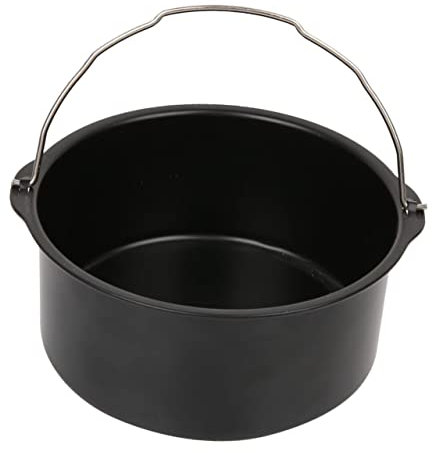 ABOOFAN Kuchenteller Schwarz Pizzateller Tablett Für Heißluftfritteuse Backzubehör Kuchenfass Aus Kohlenstoffstahl Antihaftbeschichtet Einfach Zu Reinigen Tragbarer Griff Für Küchenhelfer