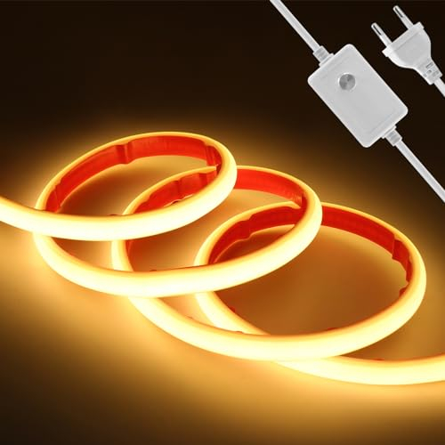220V COB LED Strip, 288 leds/m Dimmable Waterproof IP65 50cm Cuttable Double-Sided Tape Neon Strip Light for Home DIY Indoor, Outdoor, Home, Kitchen, Festival Decoration.