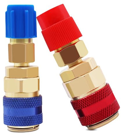 Piuluvor® R1234YF auf R134A Adapter High/Low Side Kältemittel R134A auf R1234YF Umrüstsatz KFZ Adapter R1234YF Schnellkupplung für Autoklimaanlage