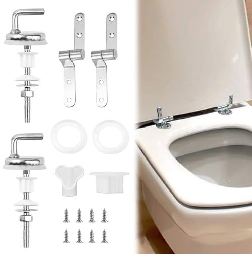 WC Sitz Befestigung Toilettensitz Ersatzteile Edelstahl Scharniere Toilettendeckel Halterung für WC Sitz Reparatur