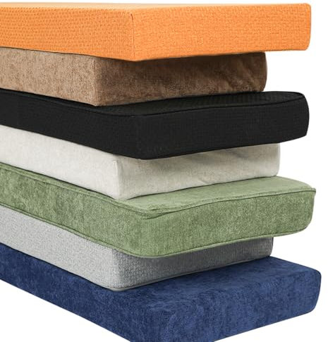 AERTMS Custom Bench Cushion,Custom Size Seat Cushions,Chenille Fabric Thick Soft Garden Bench Cushion, Personalized Window Seat Cushions Indoor,Garden Patio Bench Cushions,Long Chair Pad