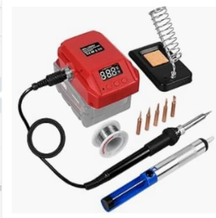 Stazione per saldatore Milwaukee M18 18 V, kit per saldatore a batteria con display LCD digitale, con filo di saldatura da 25 g, conversione °C/ºF, supporto di calibrazione per fai da te, riparazione