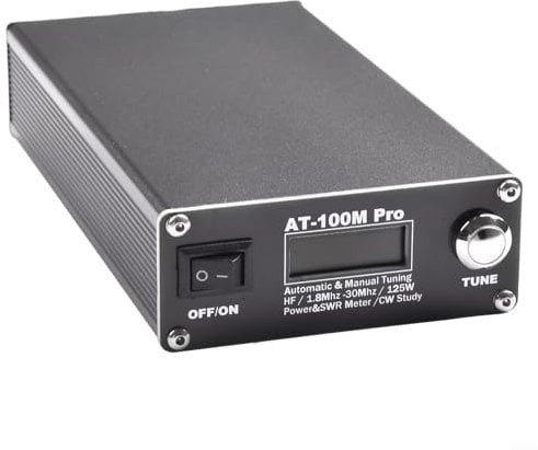 Besttoolifes AT100M Pro Antenna Tuner with for MORSE Exerciser Ham Radio SWR Meter for Amateur Radio Operators HF Transceiver Matching Network 1.8-54MHz 100W