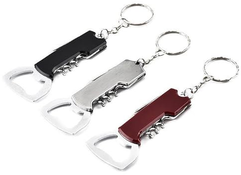 3 Pcs Multifunctional Bottle Opener Wine Bottle Opener Keyring Corkscrew Waiters Corkscrew for Servers Bartenders