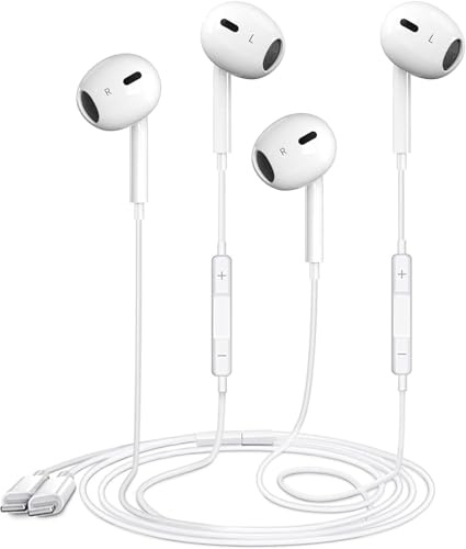 2 Packs Wired Earbuds Headphones for iPhone with Built-in Mic & Volume Control Plug & Play HiFi Stereo Nosie Reduction Earphone Compatible with iPhone 14/13/12/11/XR/XS/X/8/7/SE Support All iOS System