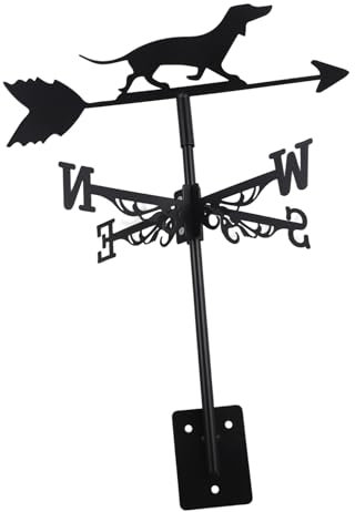 TOYANDONA Dachshund Windfahne Für Garten Dekorativer Wetterhahn Form Eines Schwarzen Hundes Funktionale Windrichtungsanzeige Für Und Patio