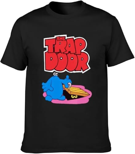 The Trap Door Men's T-Shirt Unisex Black Cotton Print Tee Shirts