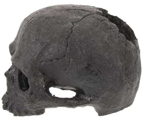 CLISPEED Aquarium Deko Schädel Haus aus Stabilem Resin Fish Tank Versteck Höhle für Fische und Garnelen Realistische Skull Ornament Dekoration für Aufzuchtbecken und Terrarien