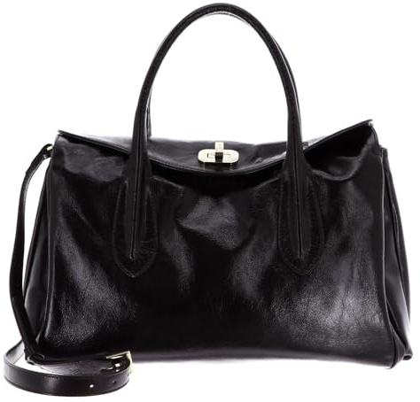 Abro Leather Alias Soft Shopper Accordion Dark Brown dunkelbraun