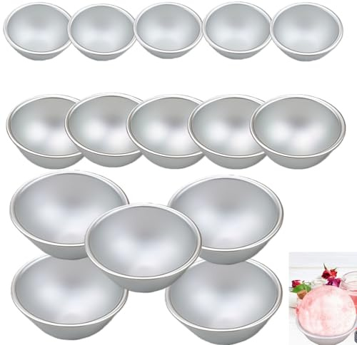 Zpeiran Bath Bomb Mold Kit,15 Stücke Form für Badebomben,Bad Bombe Form Aluminium Badebomben Kuchen Molds DIY Seifenform für Hausgemachte Badebomben für Handwerk(3 Größen)