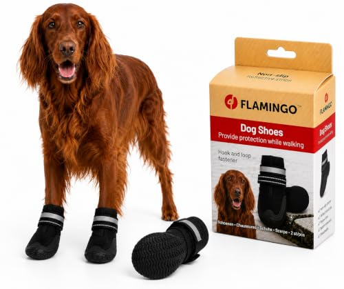 hundeschuhe - Gayo - 2 Stück - schwarz - L - 8,1x7,4x13,6 cm - atmungsaktives Mesh - Harte Sohle - rutschfest - reflektierend