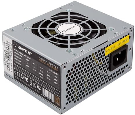 UNYKAch Fuente de Alimentación SFX 300W 80 Plus Bronze Eficiencia Energética 88%, Ventilador Ultra Silencioso