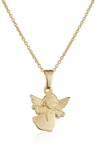 XAANA Mädchen-Anhänger Engel aus 333er Gelbgold inkl. einer vergoldeten Silberkette 36/38 cm AMZ0475