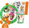 ARCOBALENOPARTY Kit 52 PZ Compleanno Bambini 44 Gatti Coordinato TAVOLA (16 Piatti,16 Bicchieri,20 TOVAGLIOLI)
