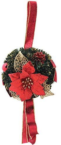 Widdle Gifts Christmas Ball Wreath Decoration 15cm - Red & Gold
