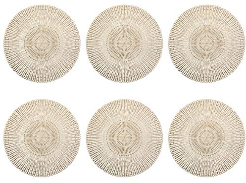 ZELLER PRESENT SCHÖNER LEBEN. PRAKTISCH WOHNEN. Platzset 'Cut Out', 6er Set, PVC, rund, Gold ca. Ø 41 cm, 27003