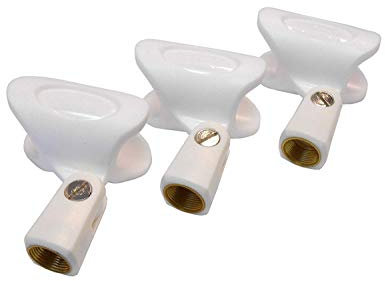 Audio2000'S S4110 3-PK White Wireless Microphone Holders Clips