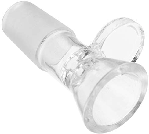 ChaRLes 14mm / 18mm Clear Slide Male Glass Bowl with Handle Funnel Type Bowl - 18mm