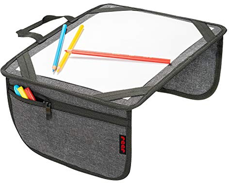 reer Malunterlage für unterwegs TravelKid Play, leicht und stabil, praktische Taschen, wasserabweisend, schmutzabweisend, grau