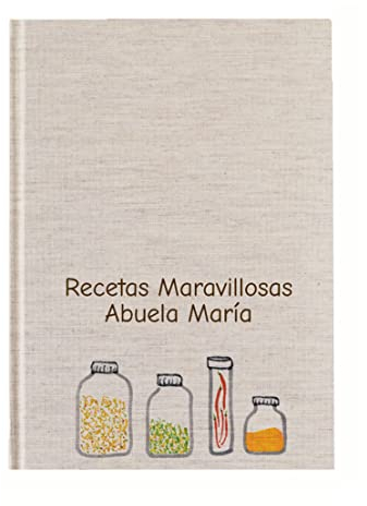 Cuaderno de recetas personalizado con tu nombre A5 | Recetario tapa dura 15x21 | Libro de cocina para escribir 190 recetas con índice | Artesanal y local