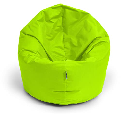 BuBiBag Sitzsack für Kinder und Jugendliche - geeignet als Bodenkissen, Sitzkissen oder als Gaming Sitzsack, geliefert mit Füllung (70 cm Durchmesser, kiwigrün)