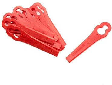 vhbw 10x Lames compatible avec Bosch ART 26 Li, ART 26 Easytrimm Accu, ART 26 Combitrim taille gazon - Lames de rechange, rouge, plastique