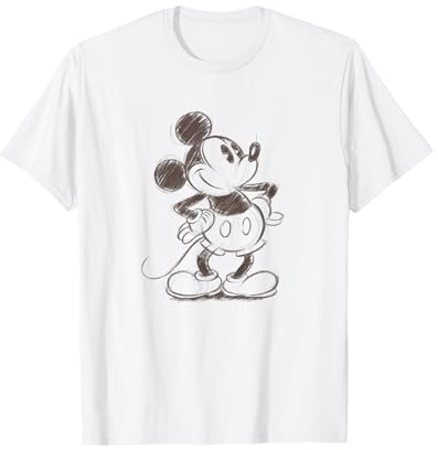Disney Mickey Mouse Classic Retro Sketched Profile T-Shirt